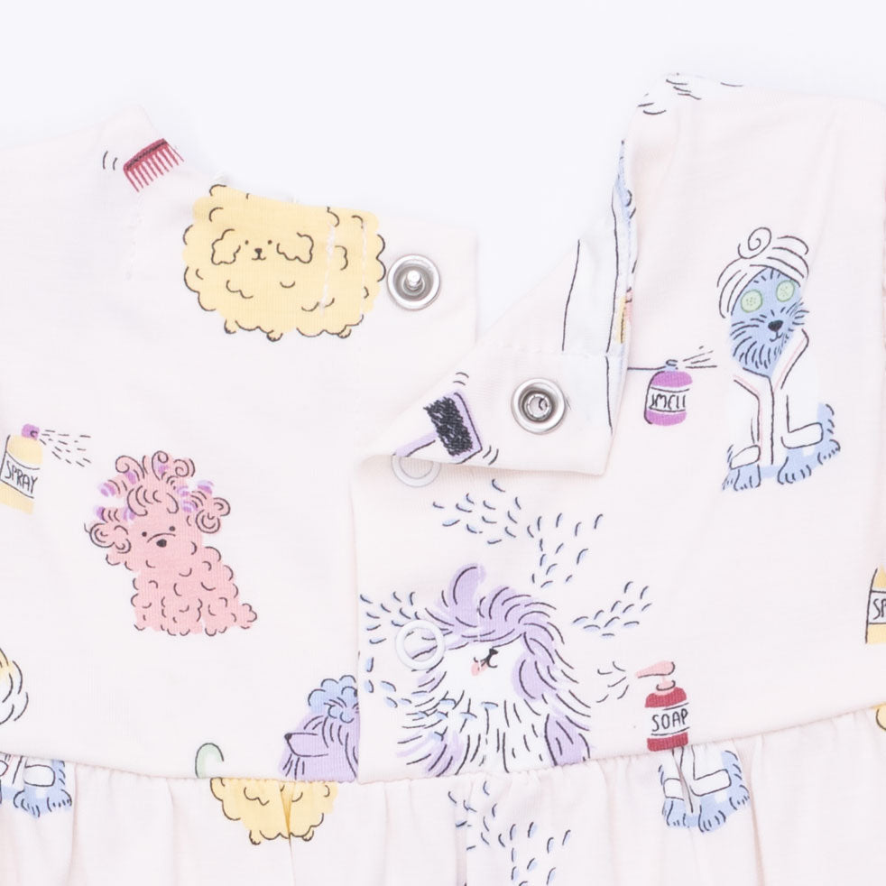 Colorful illustrations of animals and objects on a white background