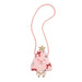 Pink plush Christmas tree purse with a star on a white background