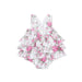 Floral ruffled sunsuit on a white background