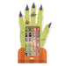 Halloween-themed nail art set with green hand design and colorful nails on a white background