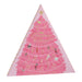 Pink Christmas tree-shaped advent calendar with numbers and festive designs on a white background