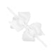 White grosgrain hair bow with embossed eyelet edge on white nylon band