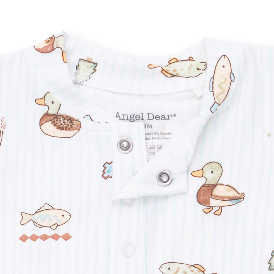 Top with duck and fish pattern and 'Angel Dear' branding.