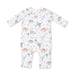 Baby onesie with dinosaur pattern on a white background