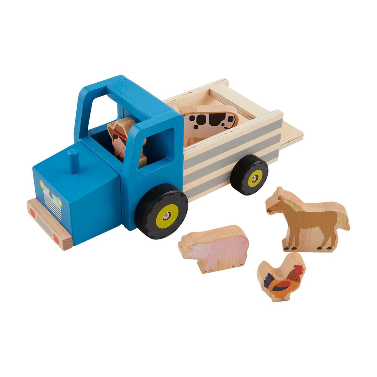 Wood Tractor Set