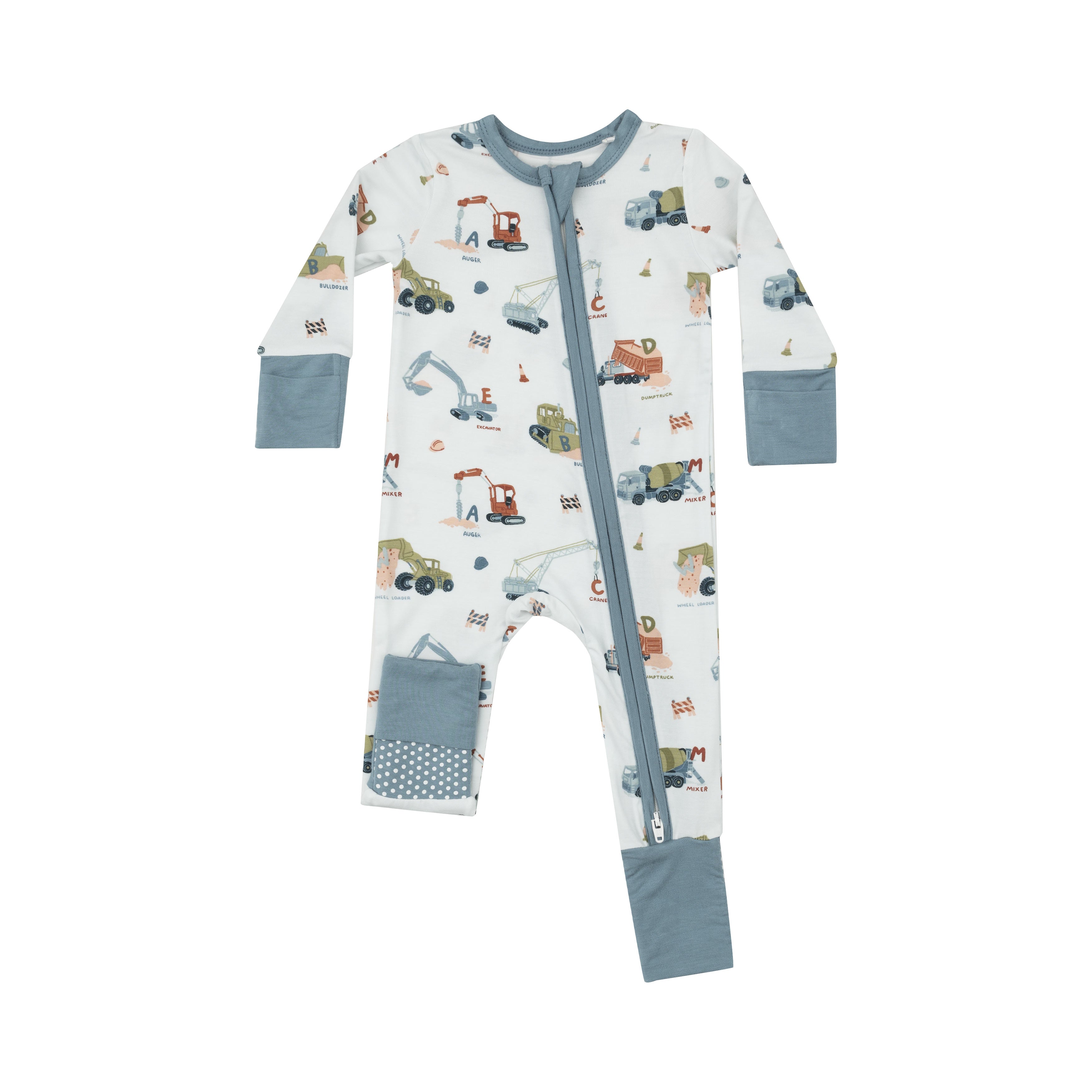 Zippered Romper - Construction Alphabet