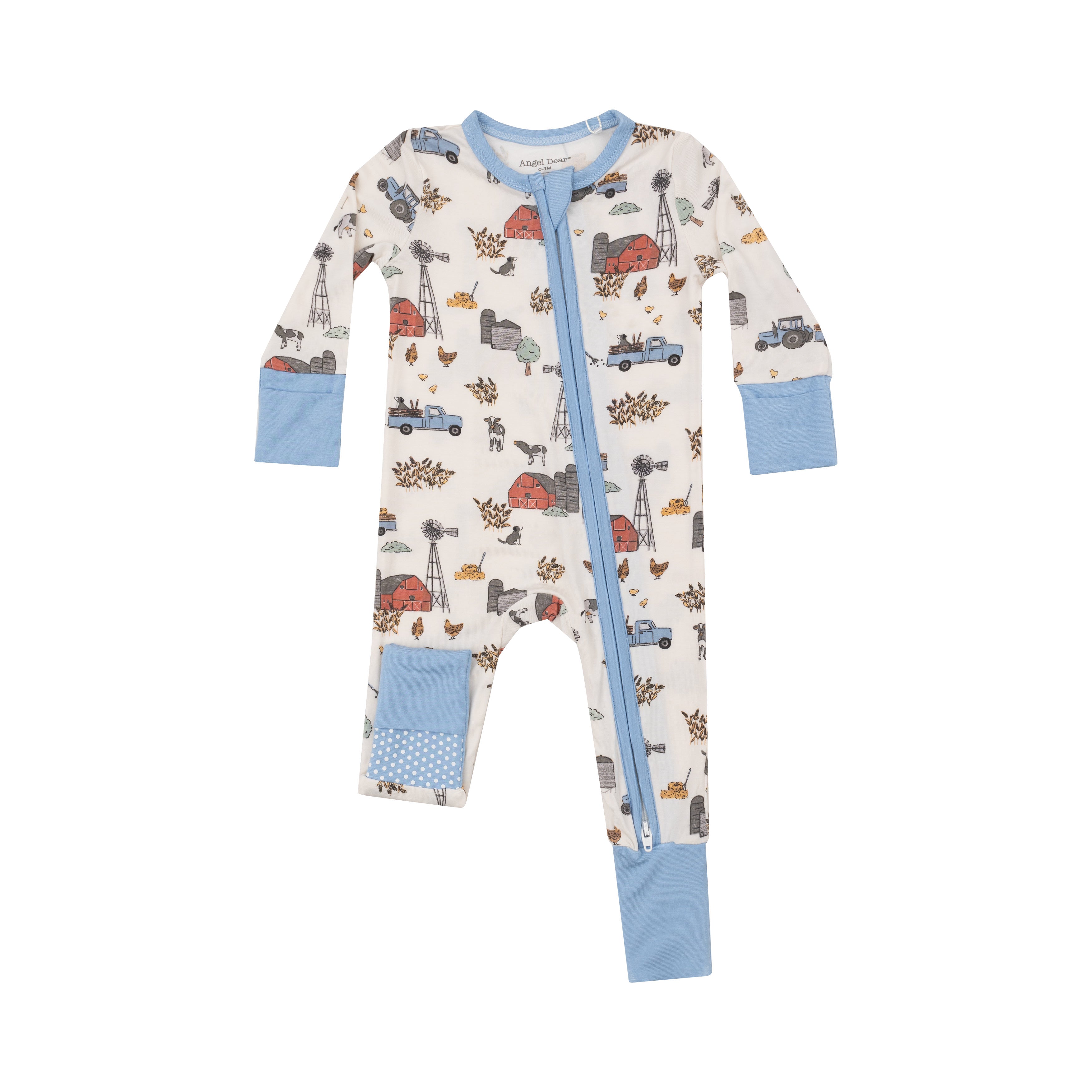 Zippered Romper - Hay Farmer Blue