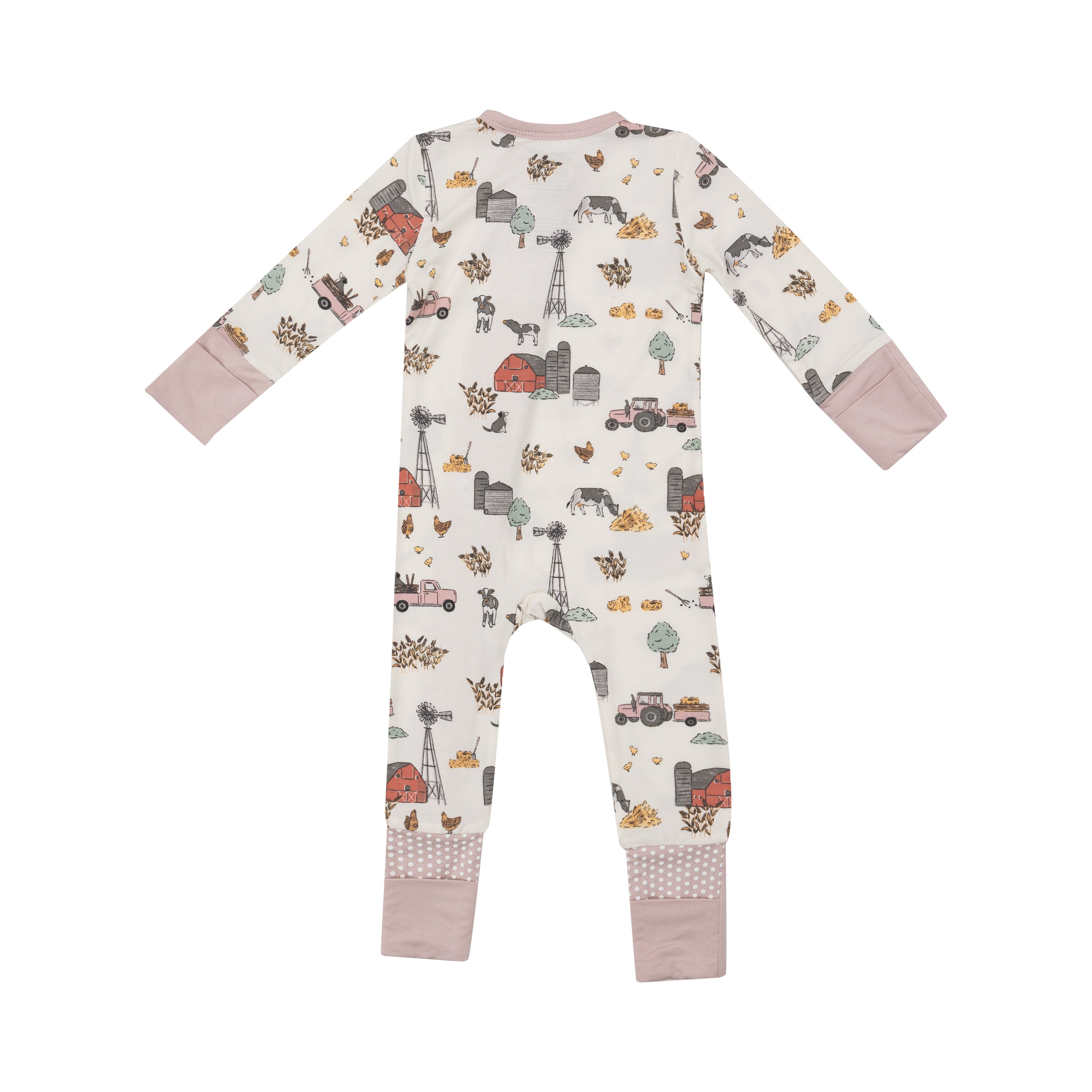 Zippered Romper - Hay Farmer Pink