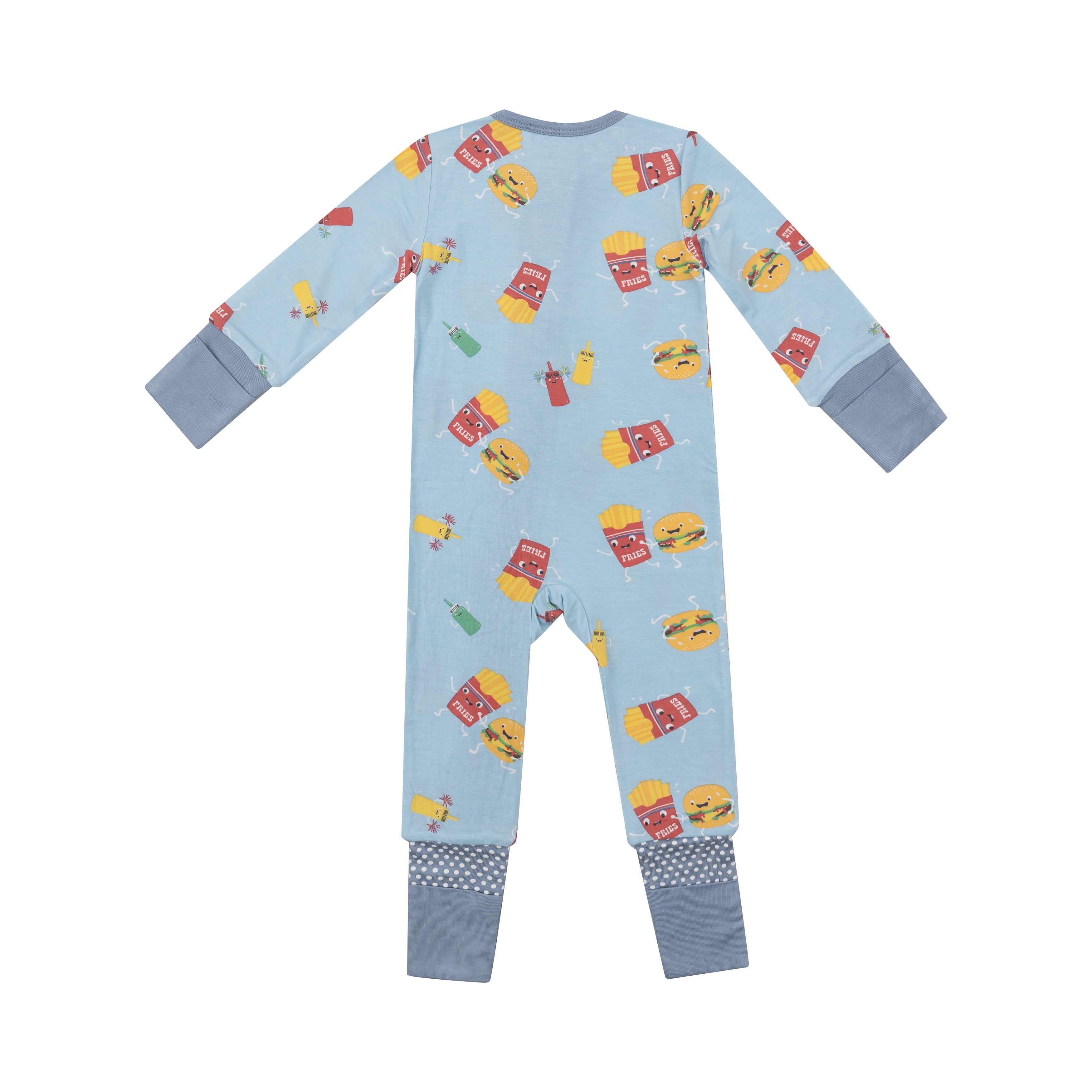 Zippered Romper - Fast Food Blue