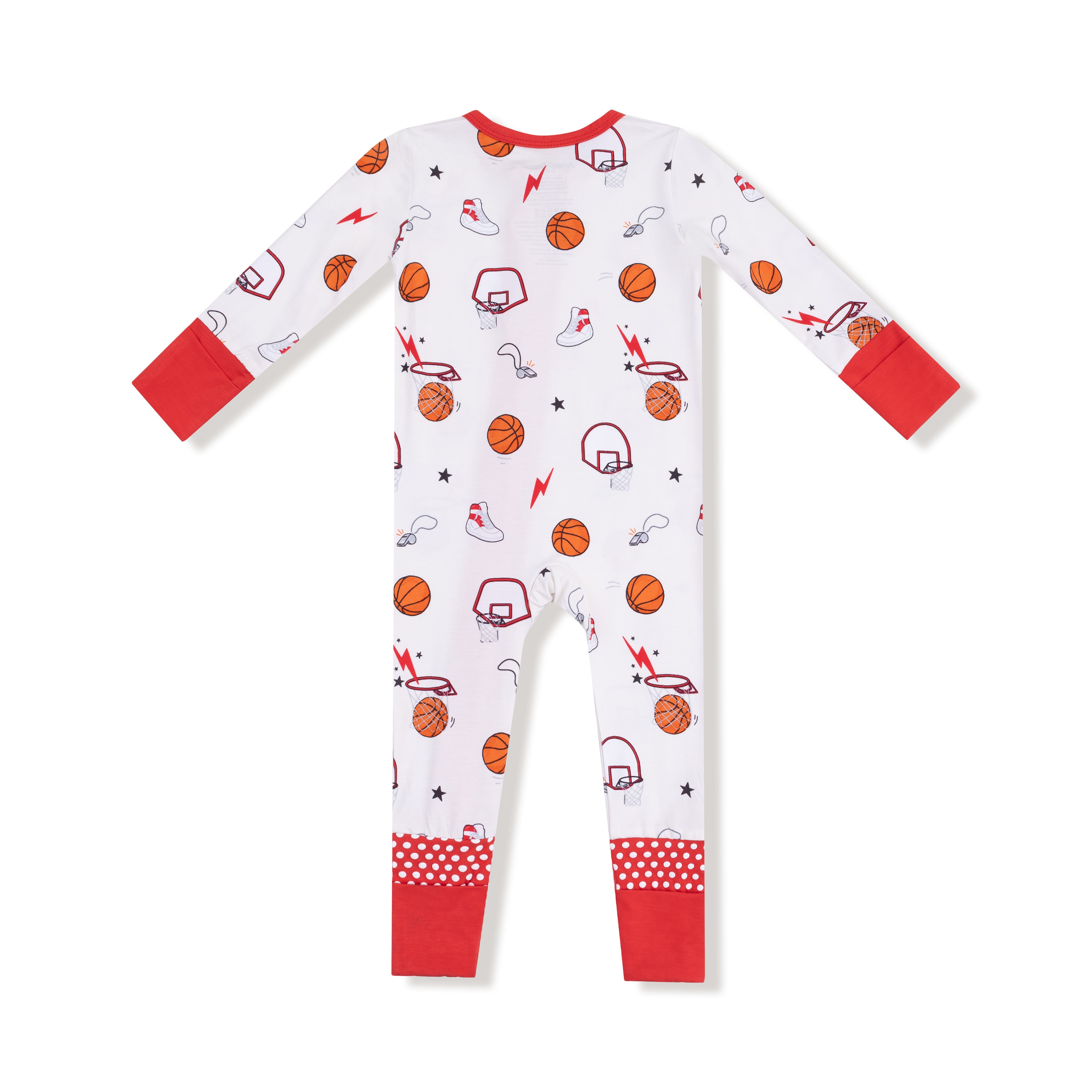 Zippered Romper - Basketball