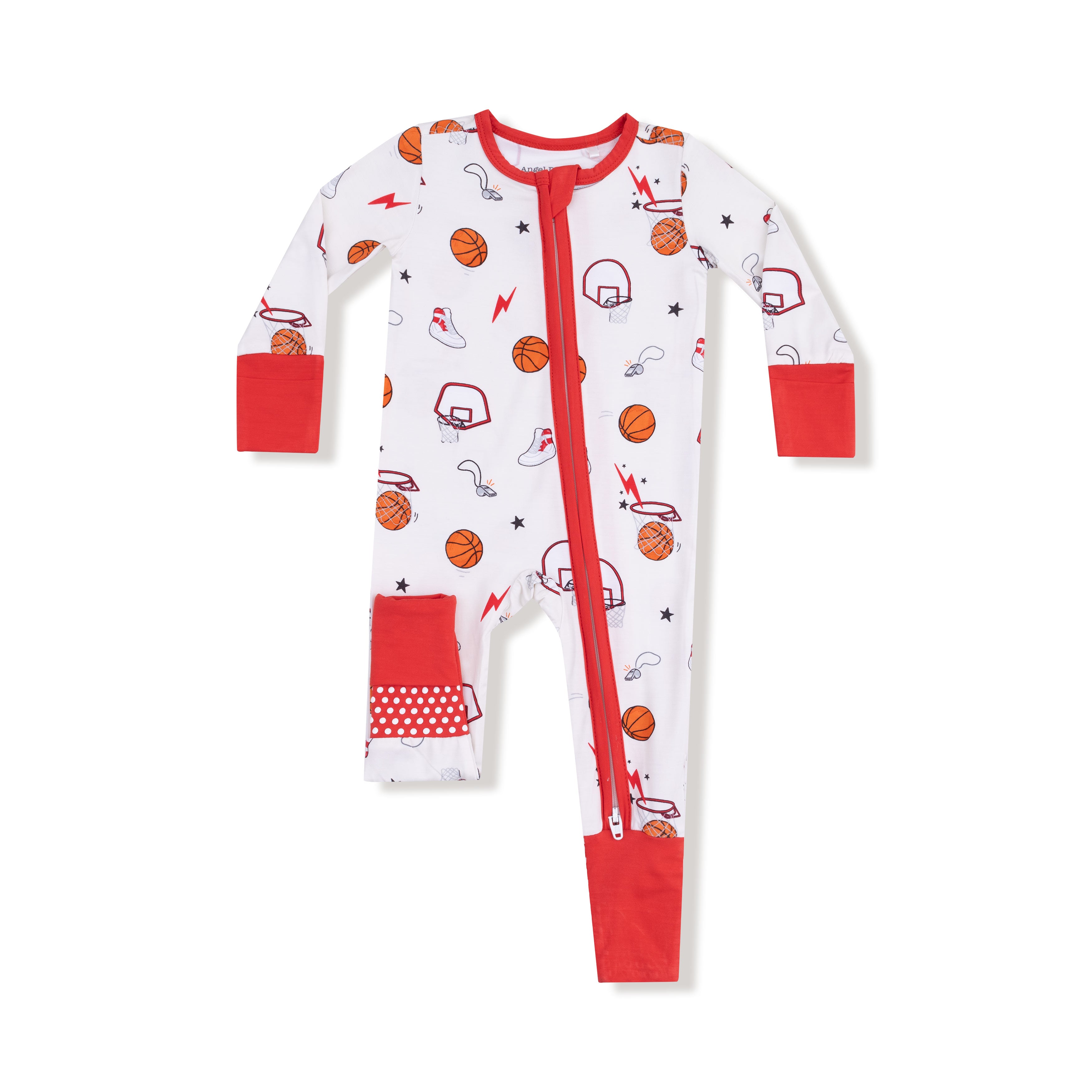 Zippered Romper - Basketball