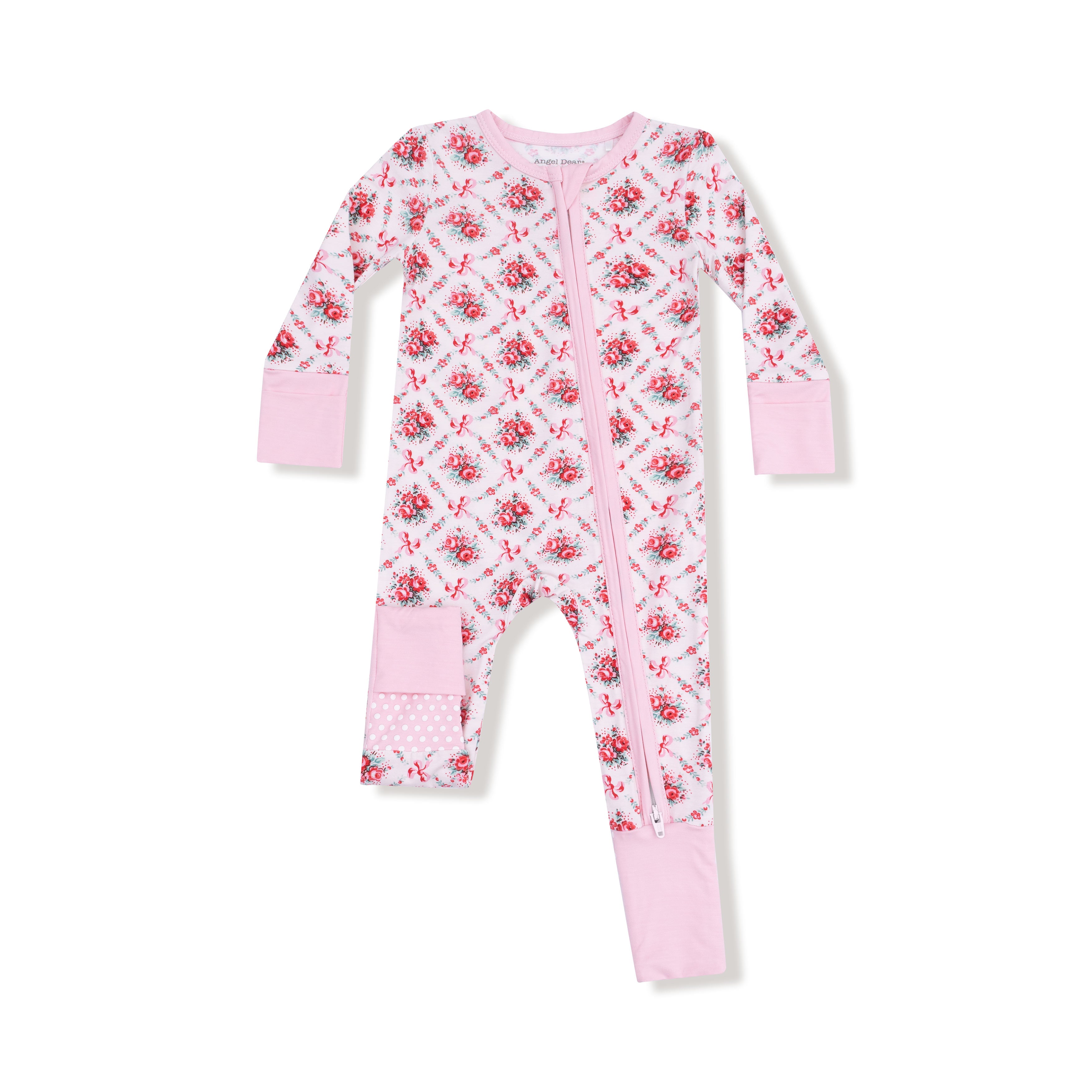 Zippered Romper - Rose Bow Lattice