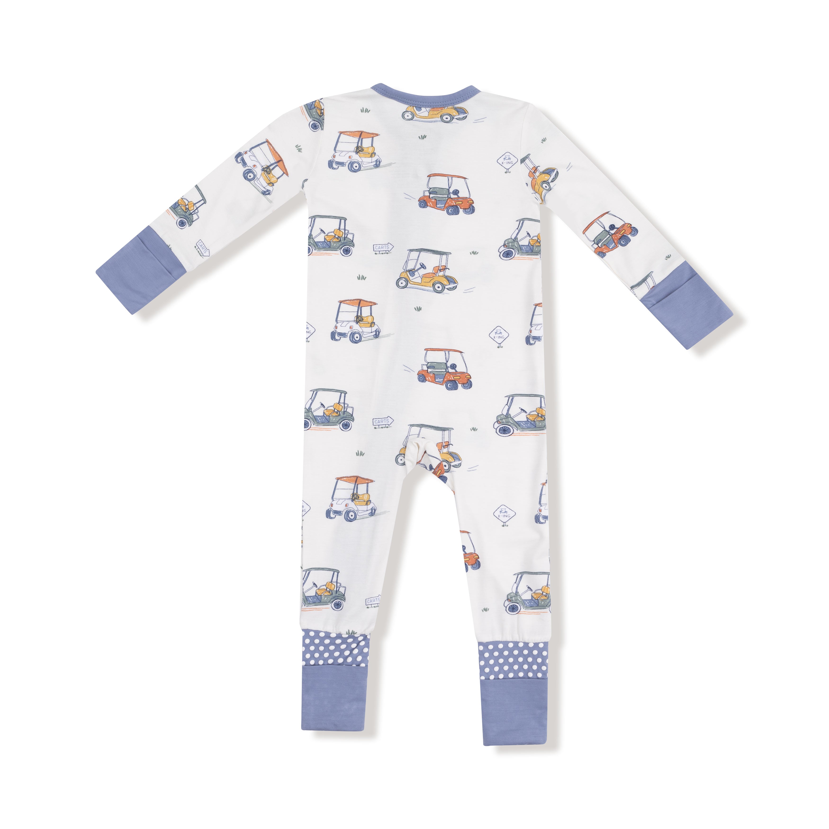 Zippered Romper - Zooming Golf Carts