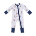 Baby onesie with teddy bear pattern on a white background