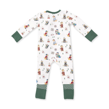 Baby pajamas with a winter sports dogs themed pattern.