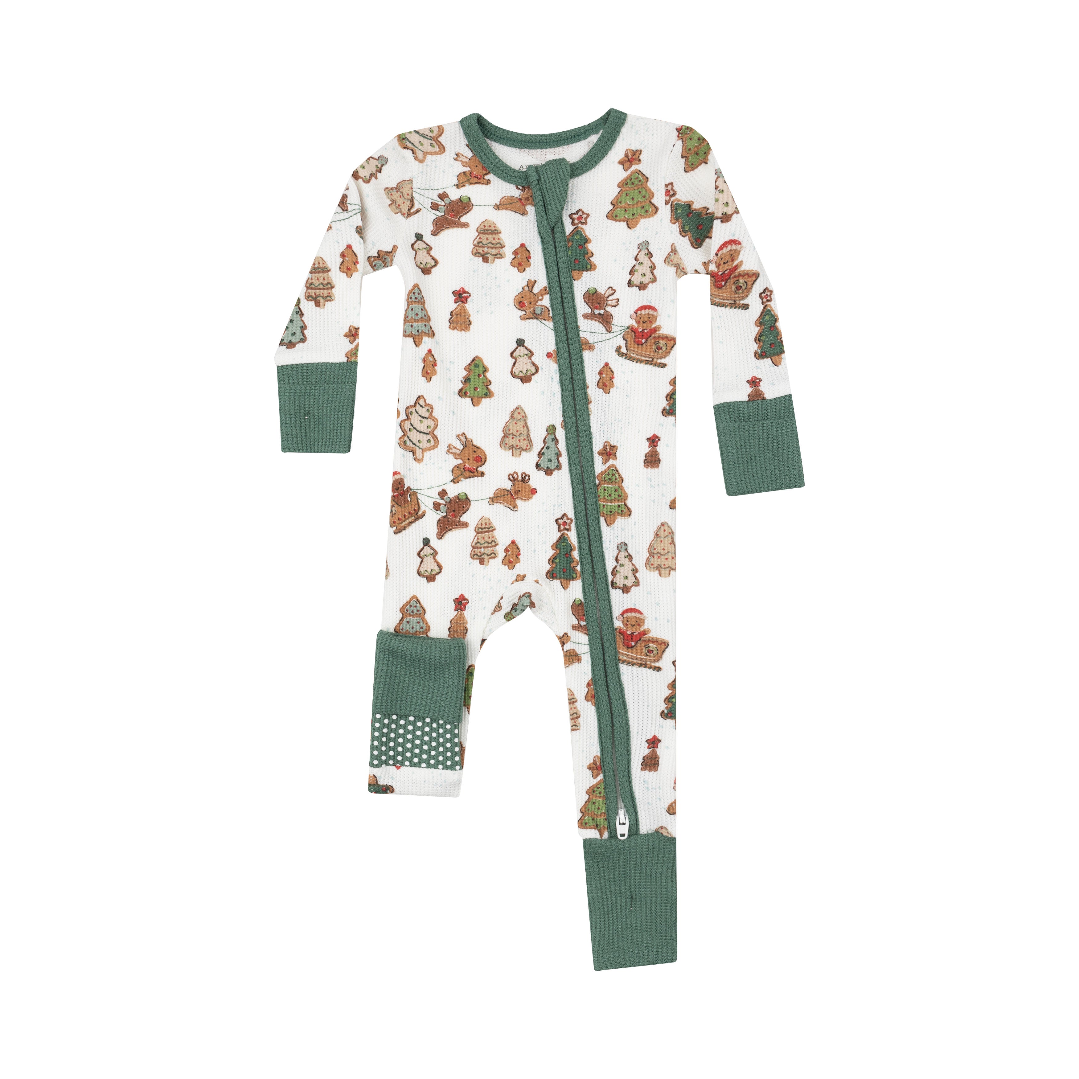 Zippered Romper - Gingerbread Sleigh Ride