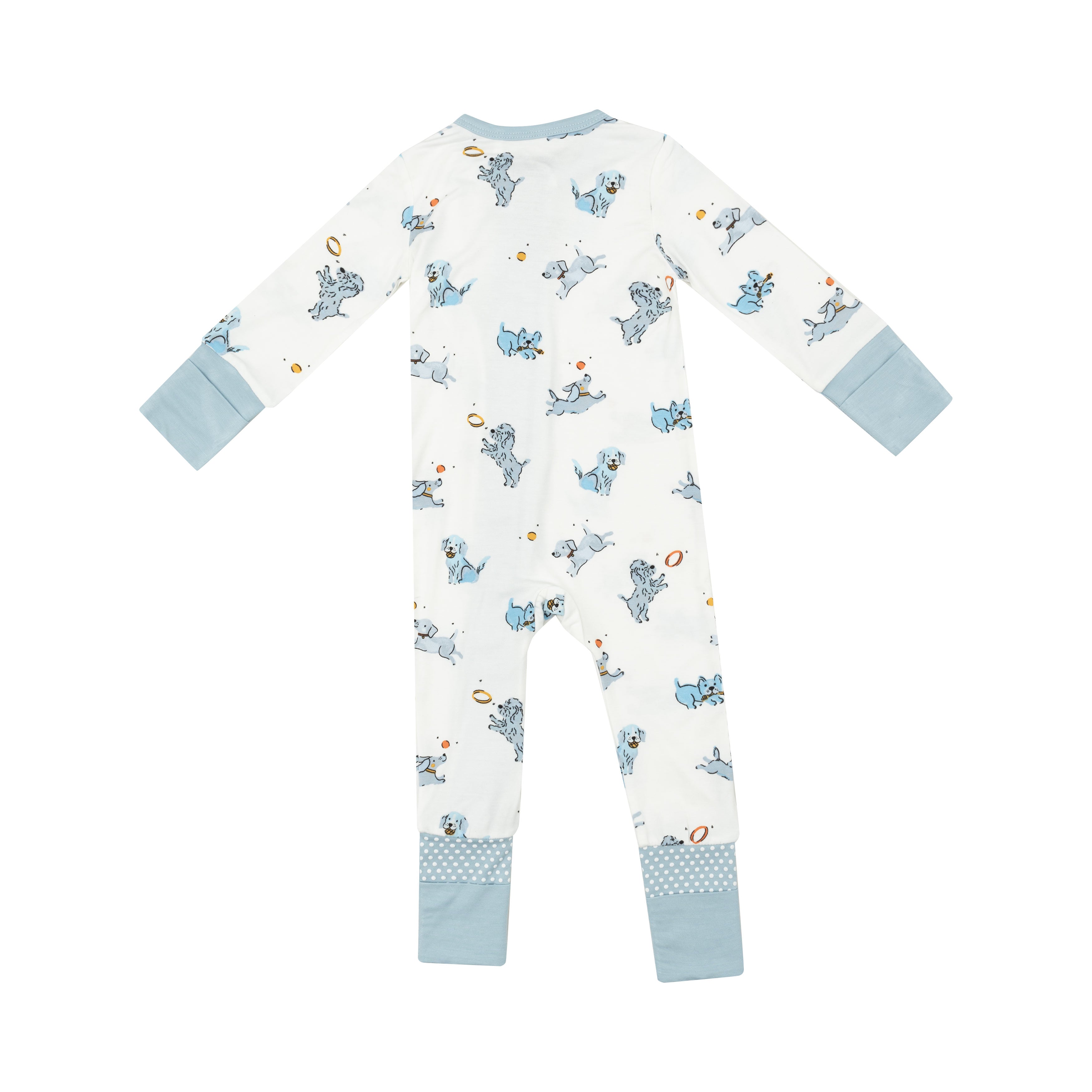 Zippered Romper - Playful Puppies