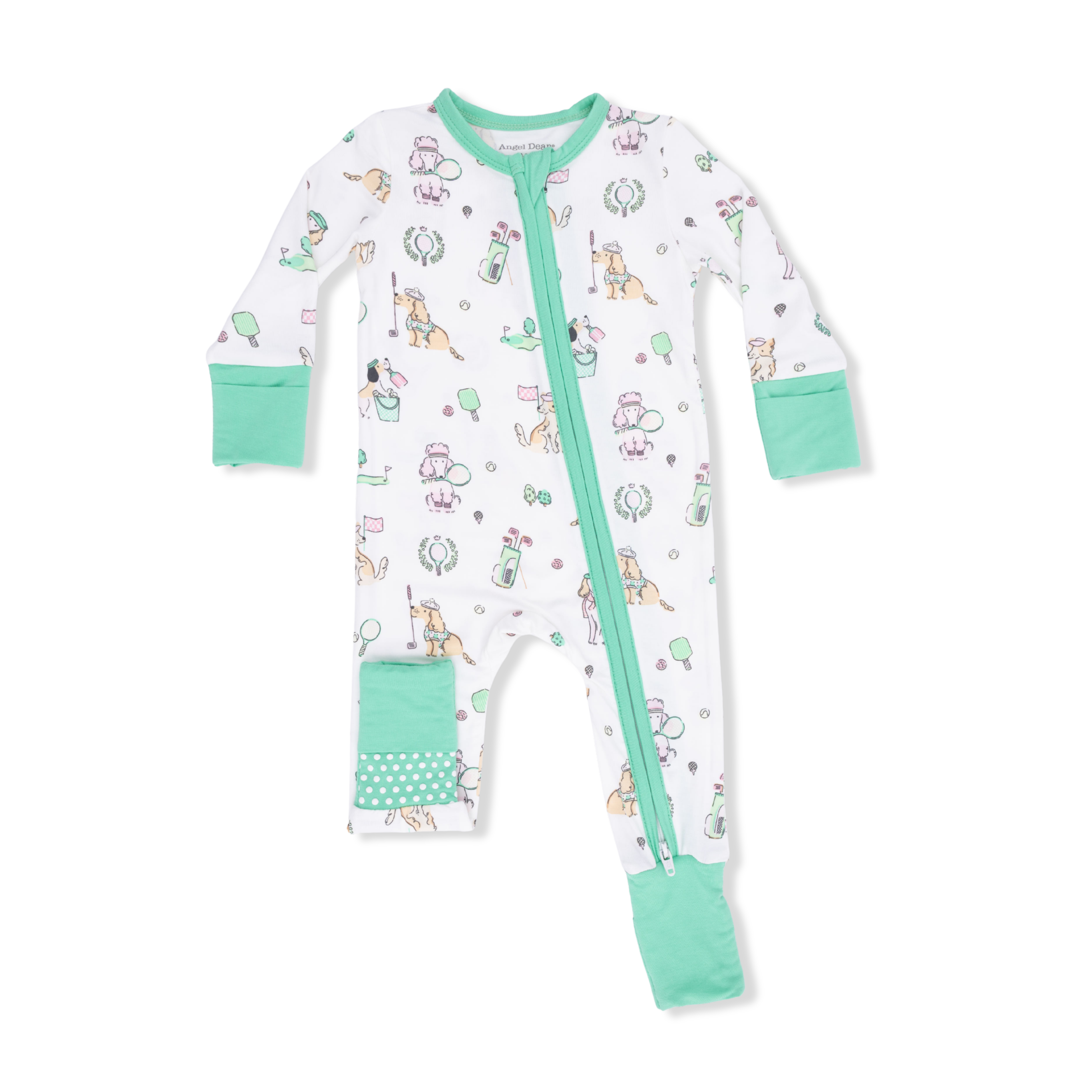 Zippered Romper - Country Club Dogs Pink