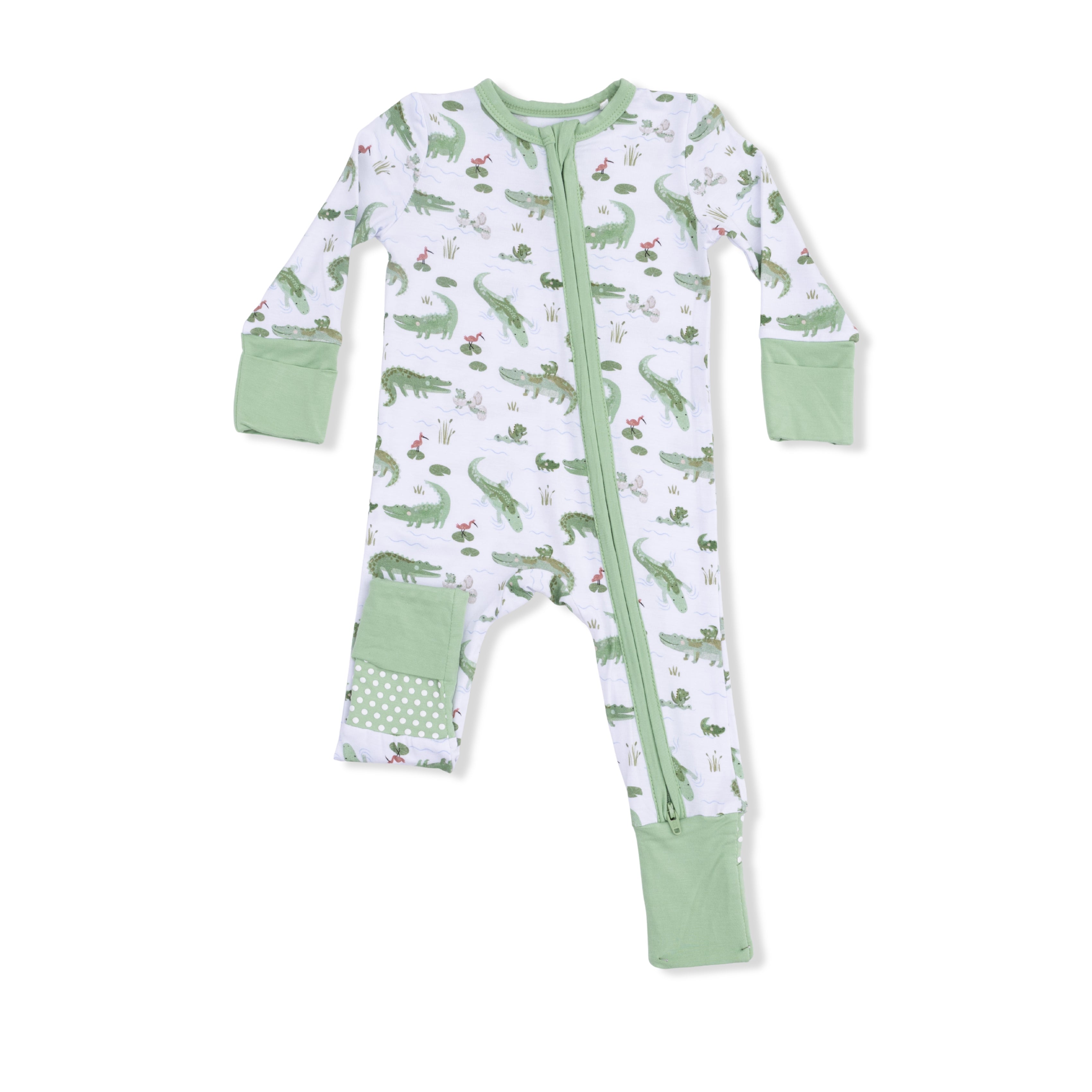 Zippered Romper - Crayon Alligator