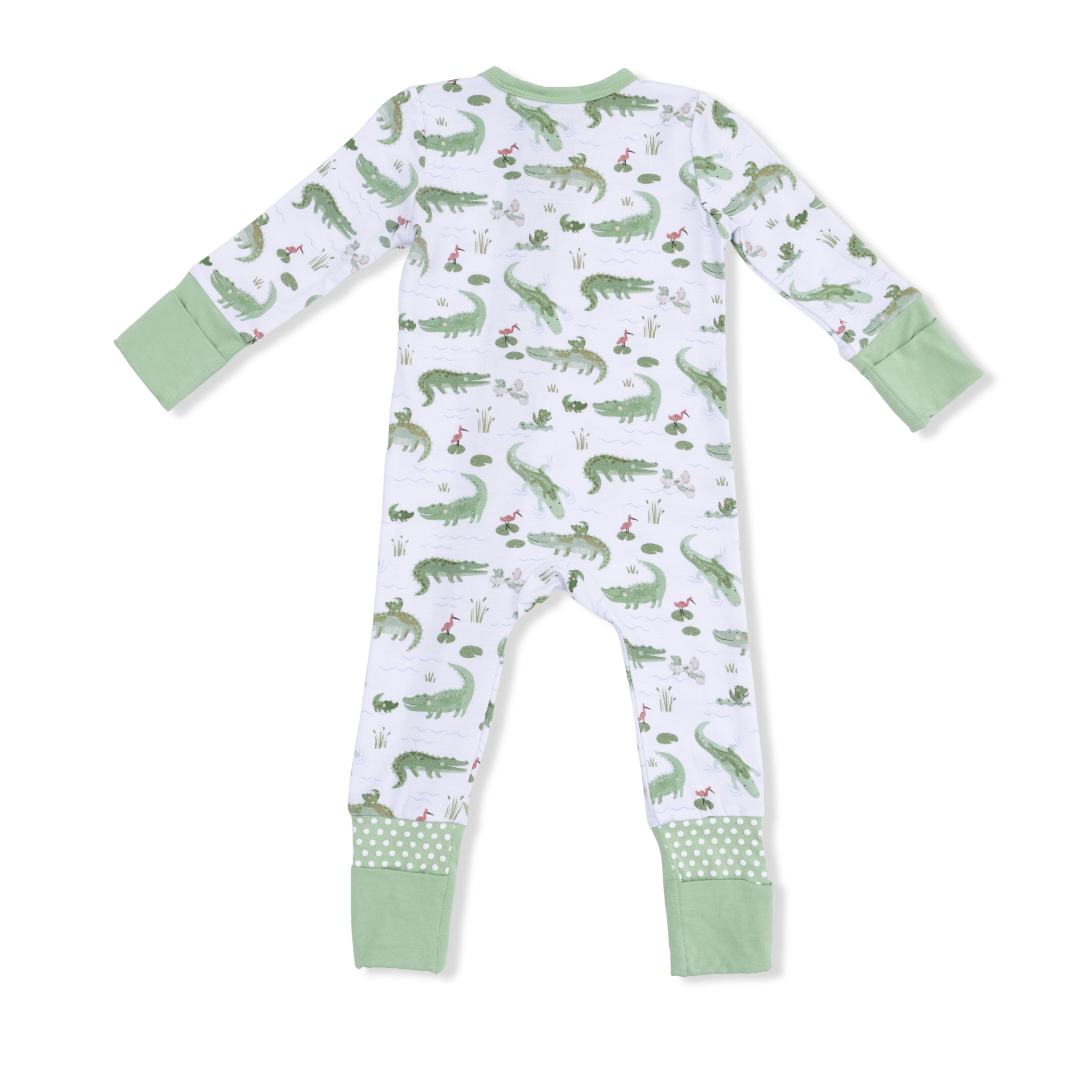Zippered Romper - Crayon Alligator