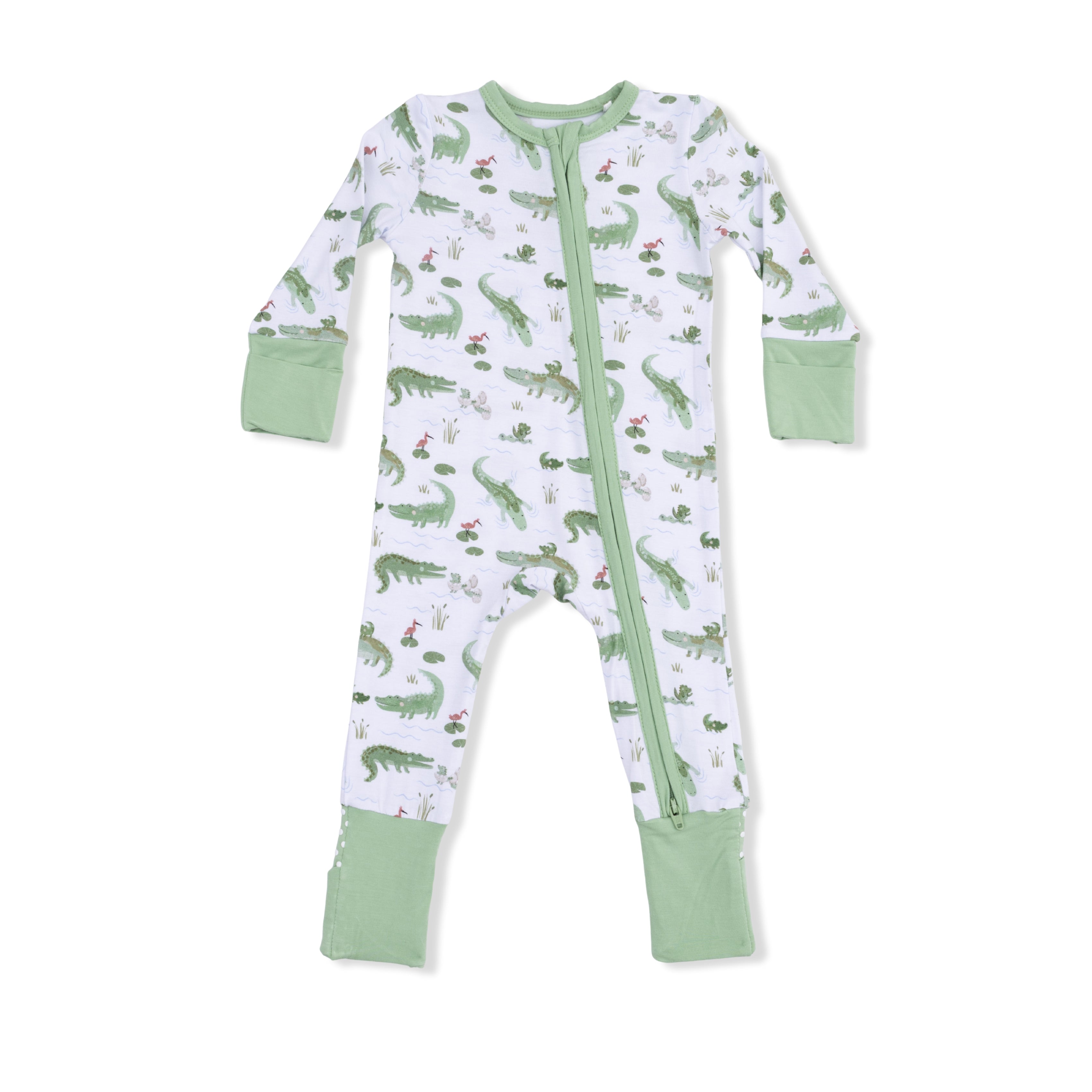 Zippered Romper - Crayon Alligator