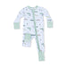 Baby onesie with fish pattern on a white background