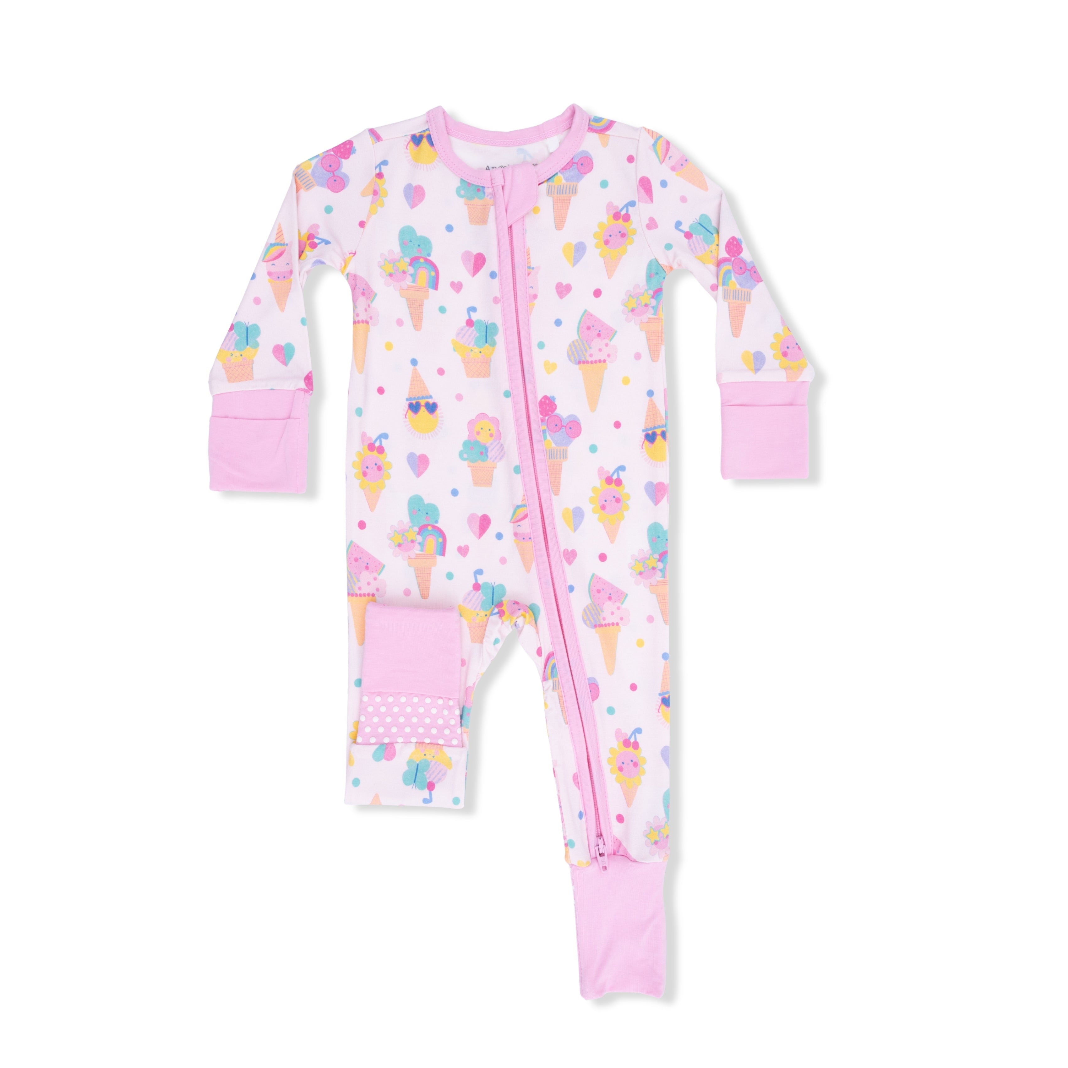 Zippered Romper - Ice Cream Fun Crew