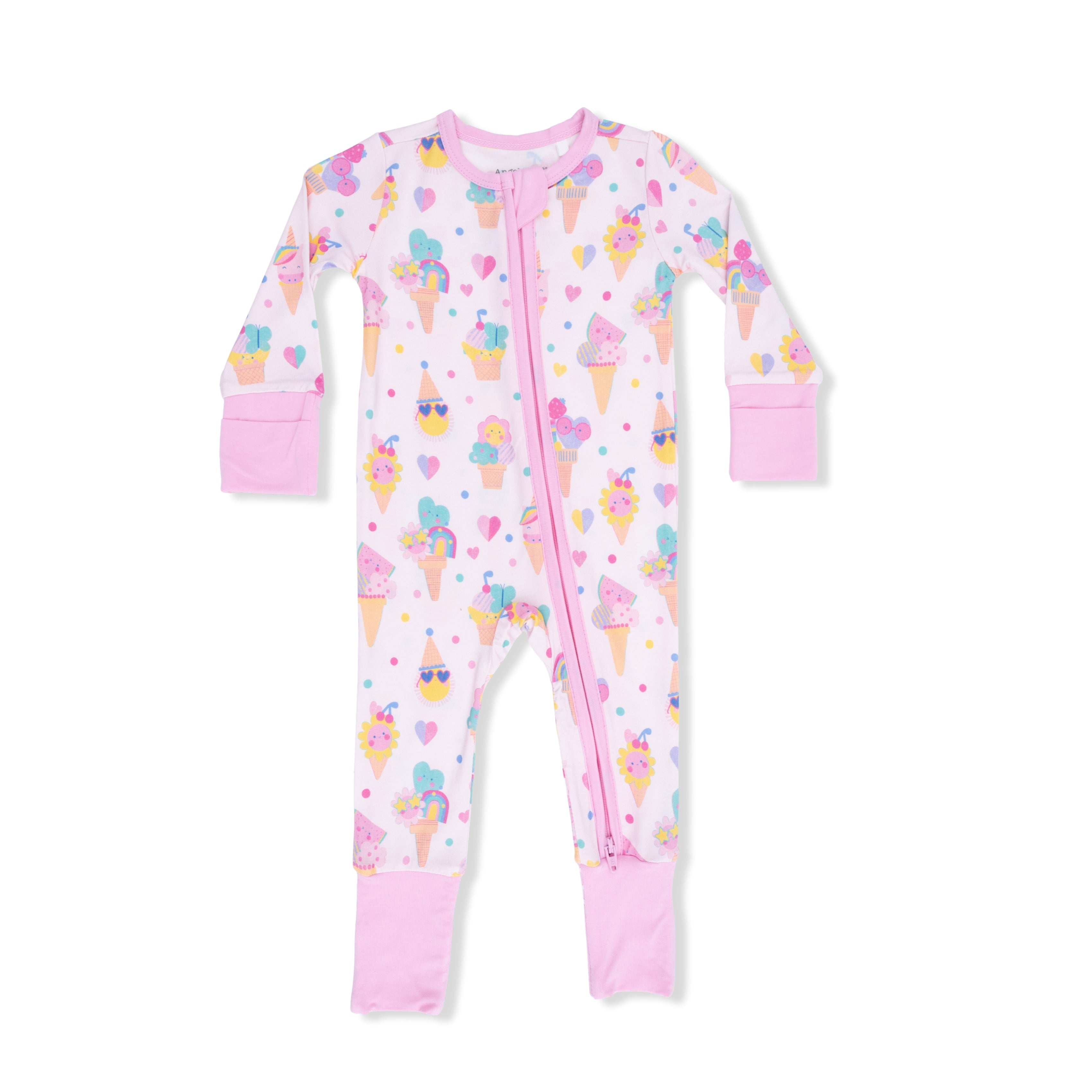 Zippered Romper - Ice Cream Fun Crew