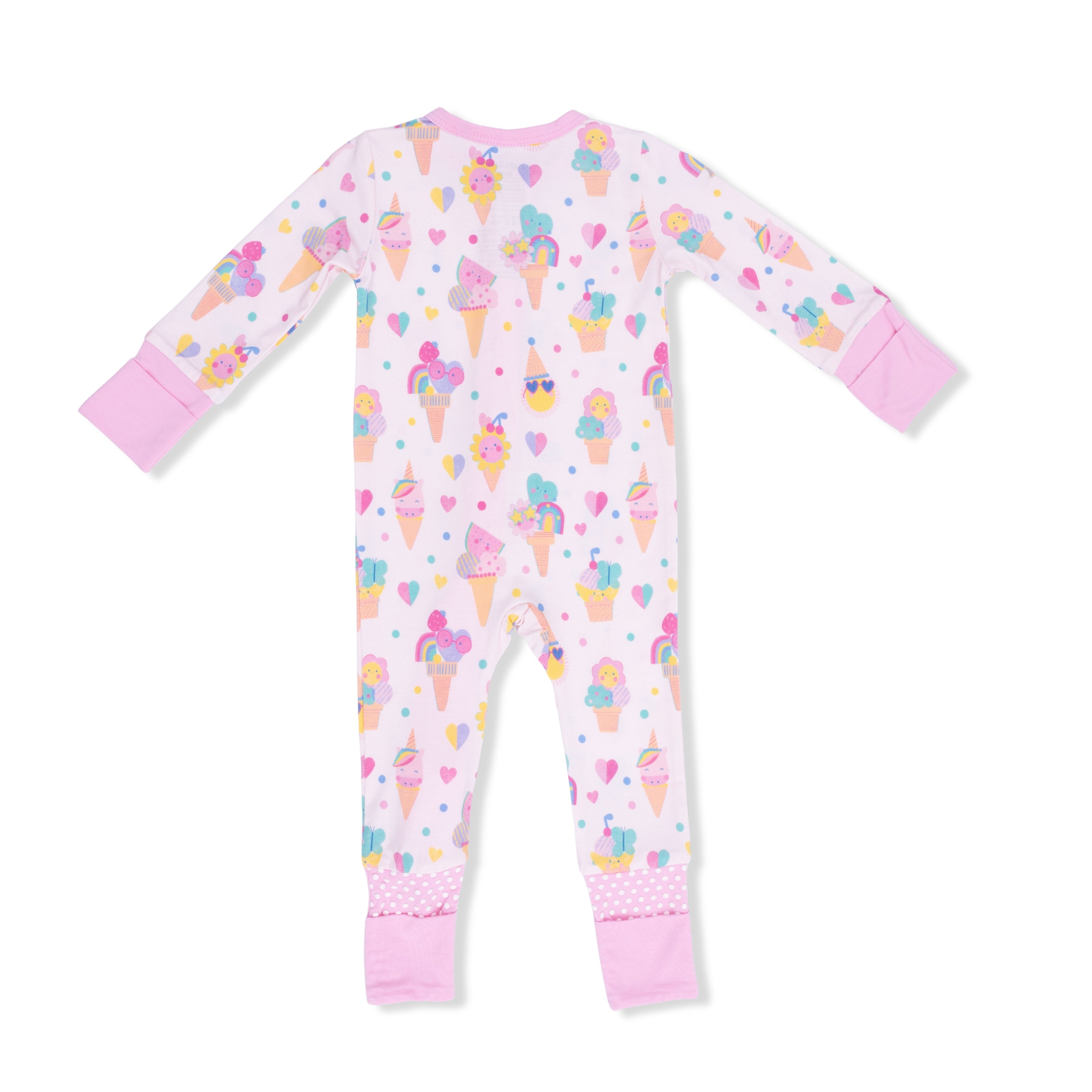 Zippered Romper - Ice Cream Fun Crew