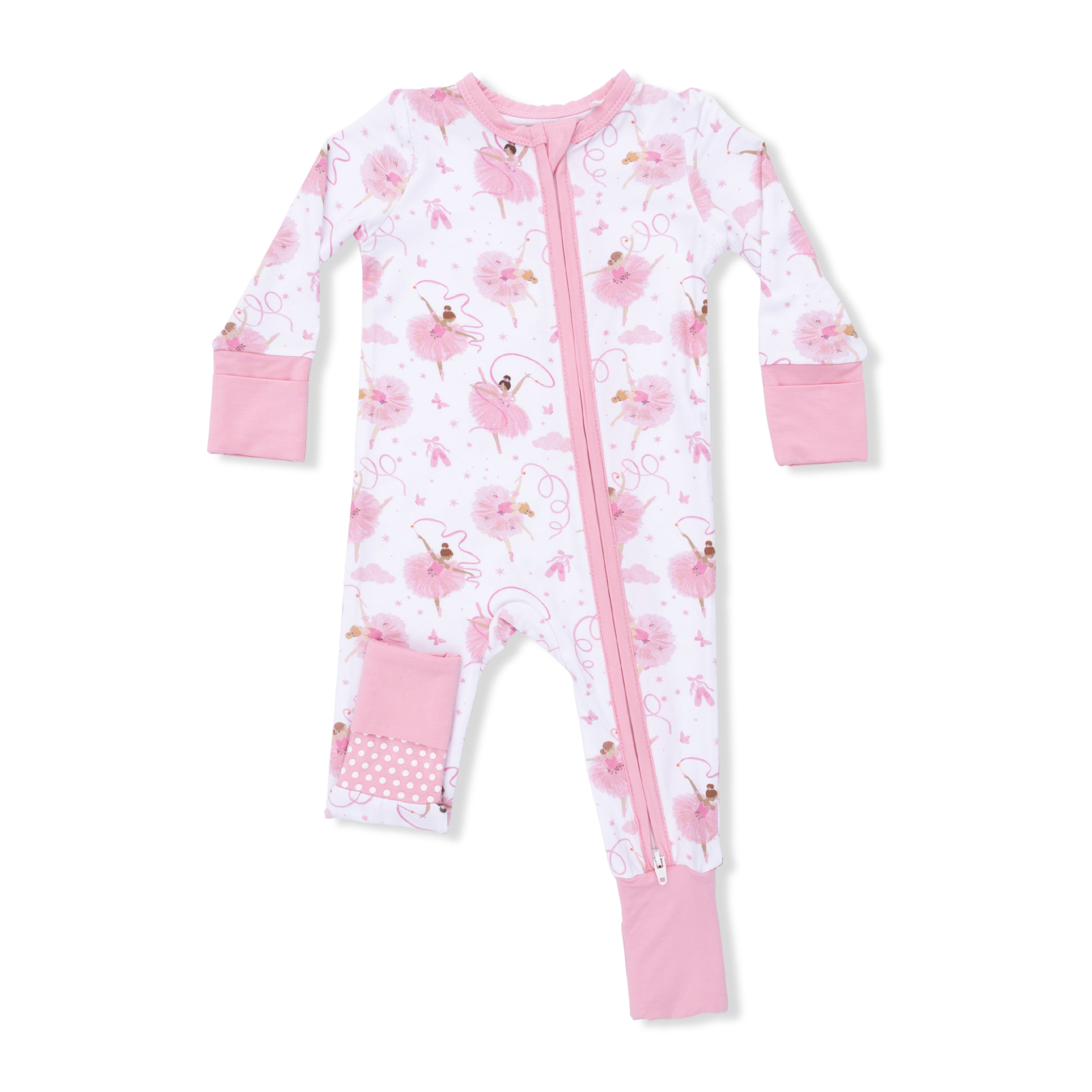 Zippered Romper - Ribbon Ballerinas