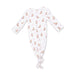 Baby onesie with boot pattern on a white background