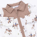 Children's outfit with brown collar and horse wrangler patterned fabric