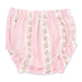 Pink floral baby bloomers on a white background