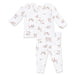 Baby two piece set with dog pattern on a white background