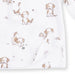 Fabric with brown puppies pattern on a white background