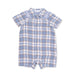 Plaid baby romper on a white background