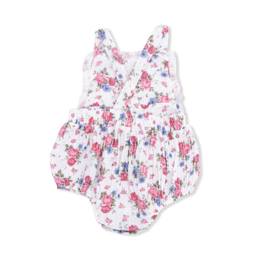 Floral baby romper on a white background