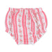 Pink and white striped bloomers with a delicate pink floral pattern, featuring an elastic waistband and leg openings.