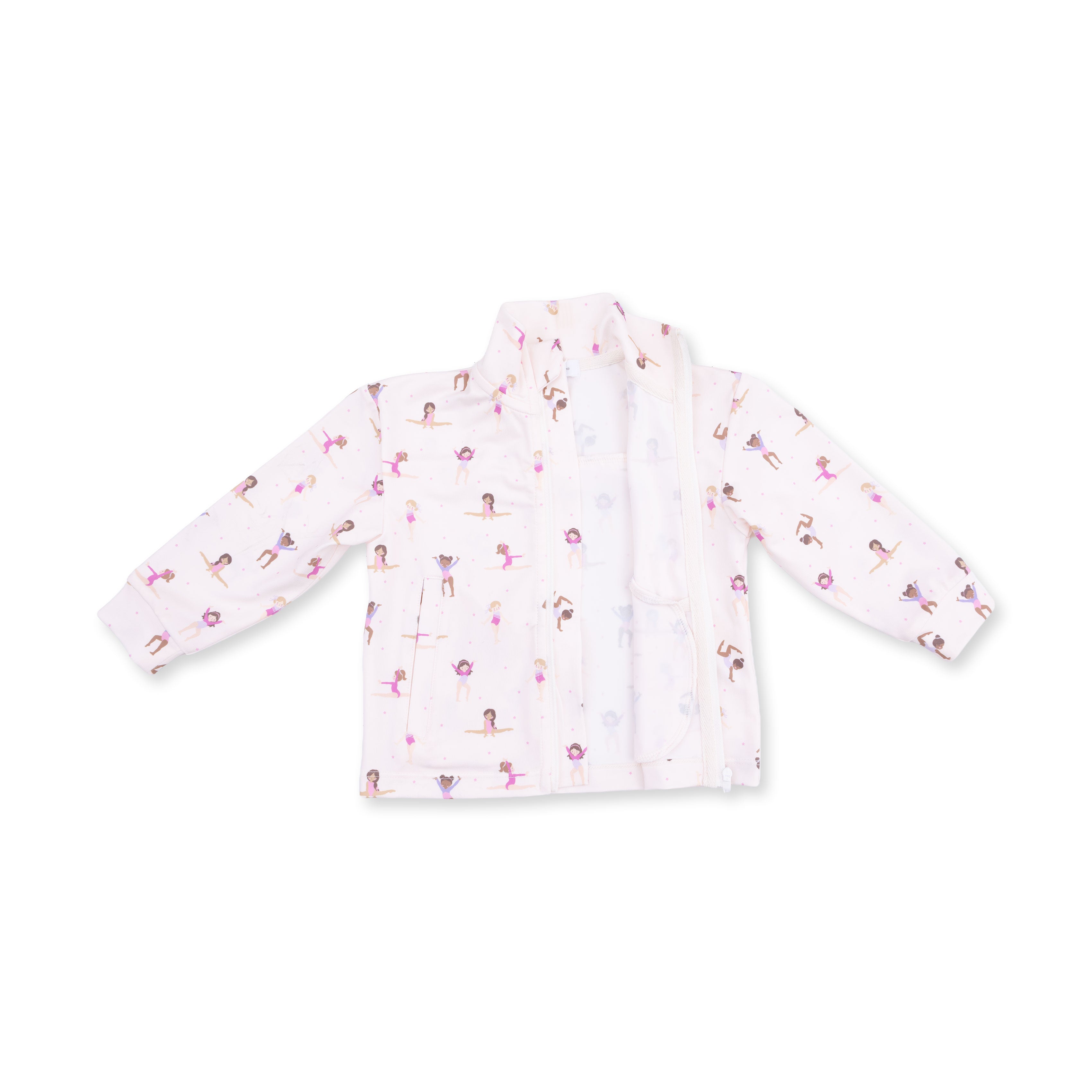 Children's jacket with a tumbler pattern on a white background
