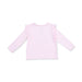 Pink long-sleeve shirt with football and bow design on a white background