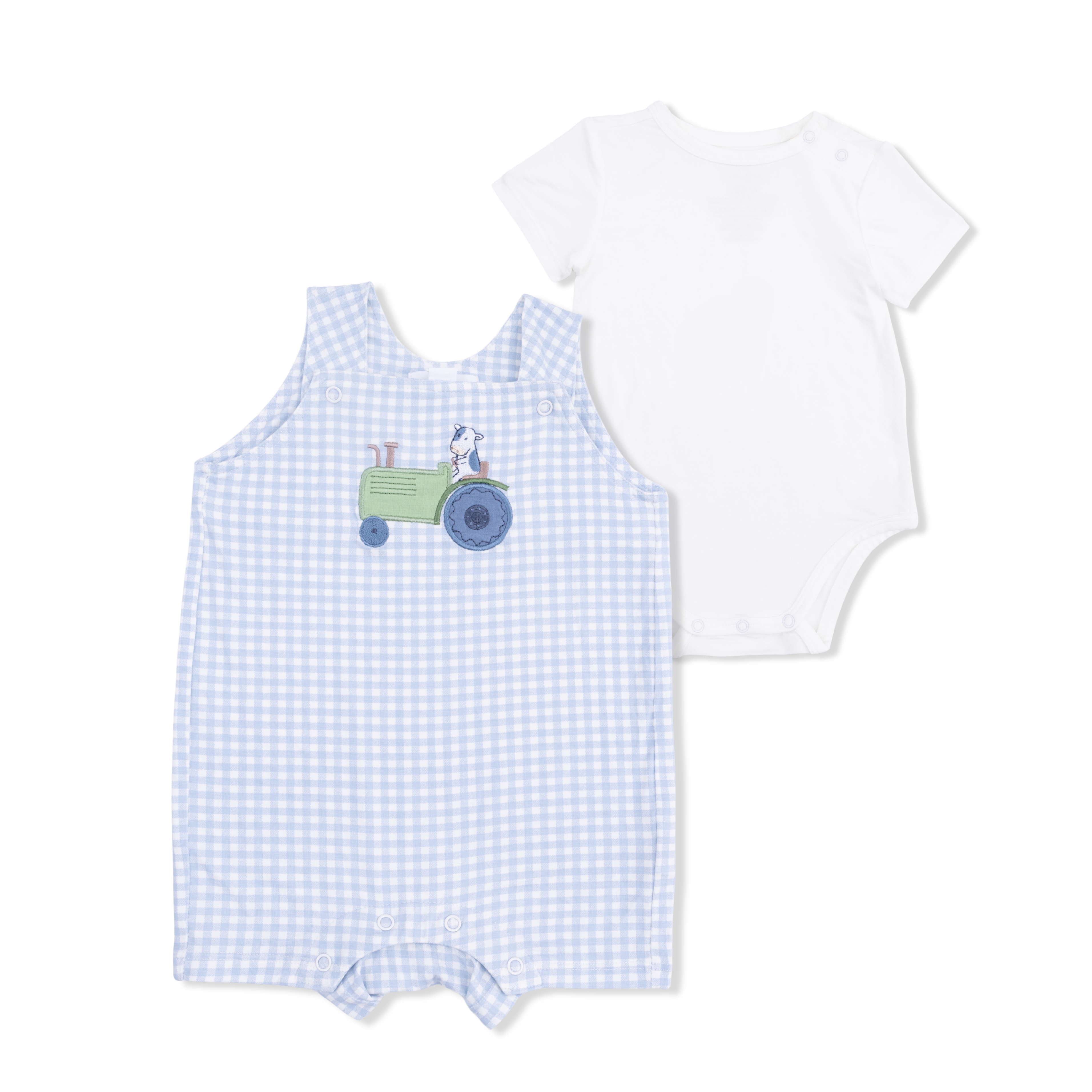 Overall Shortie - Cute Farm Animals Applique