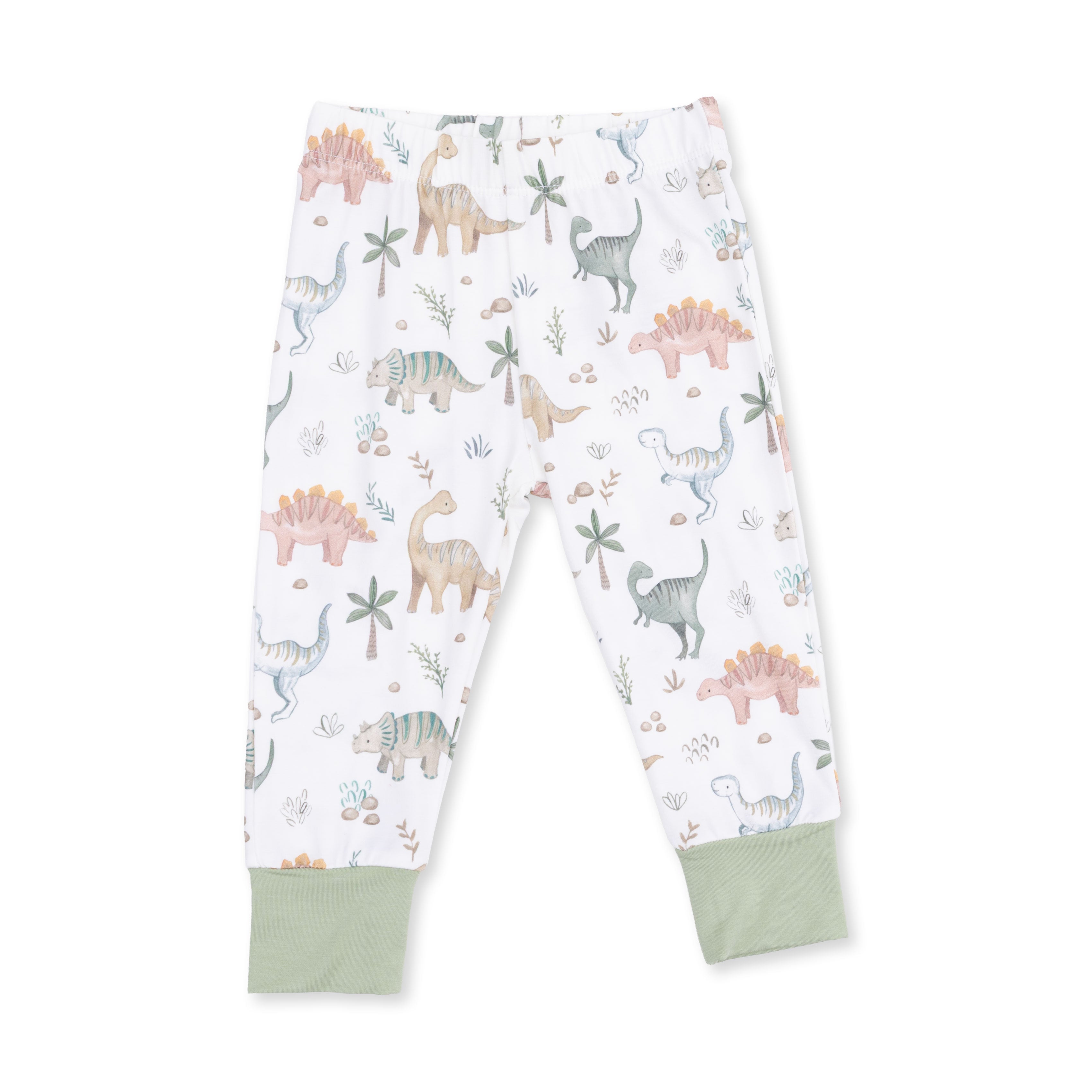 Children's leggings with dinosaur pattern on a white background