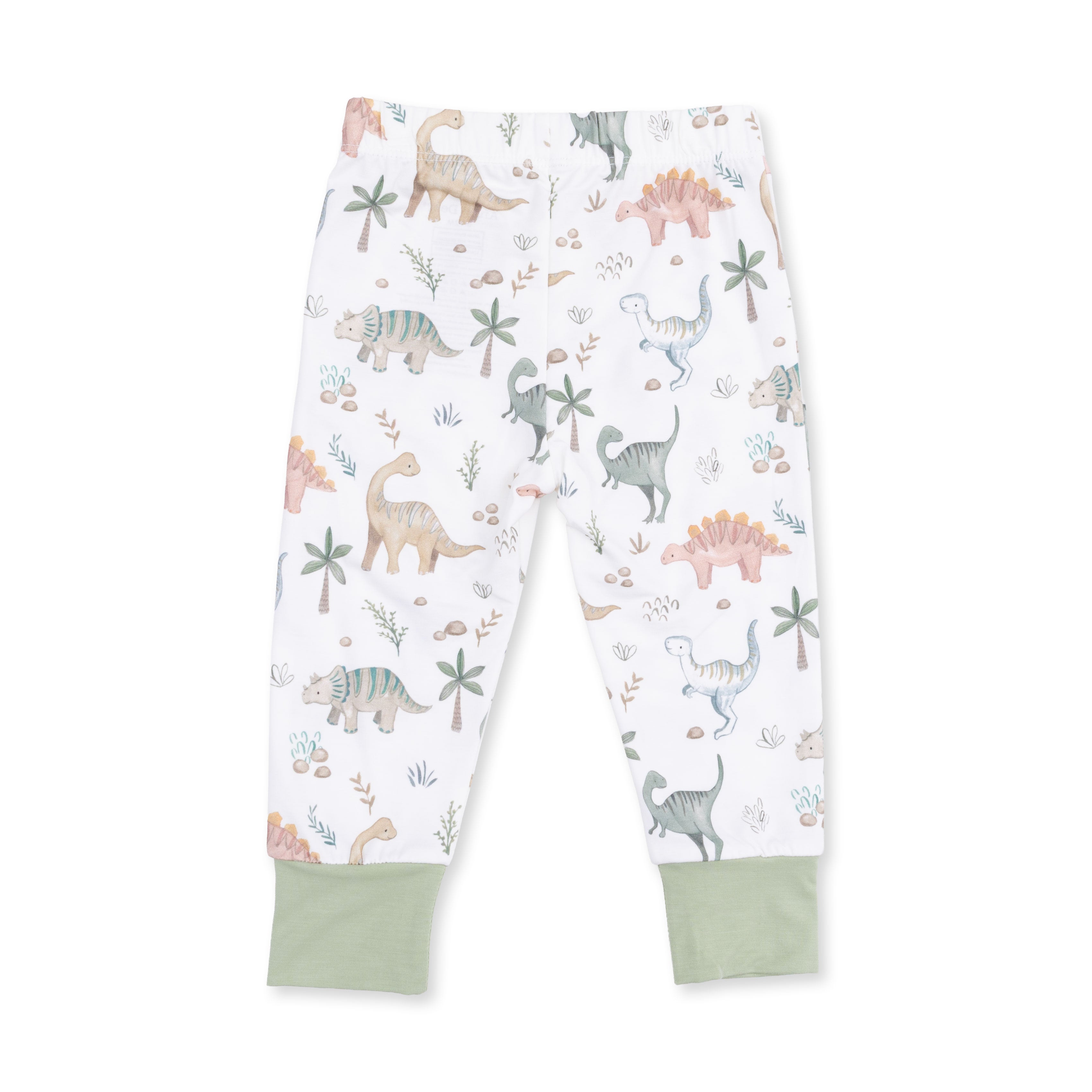Children's leggings with dinosaur pattern on a white background