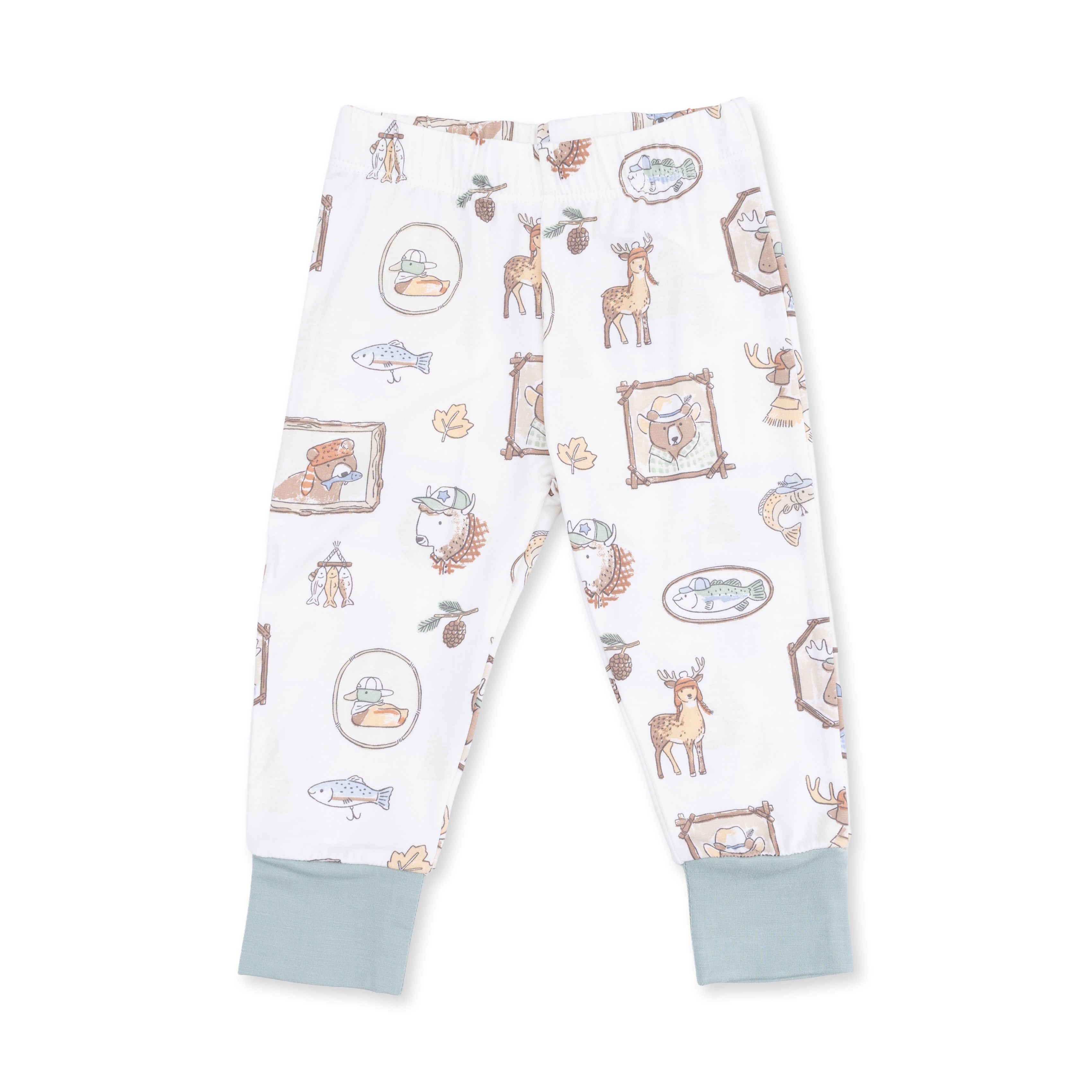 Baby leggings with animal pattern on a white background