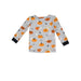 loungewear long sleeve top with orange pumpkins and ghost print 