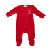 Red baby onesie with a "My First Christmas" logo on a white background