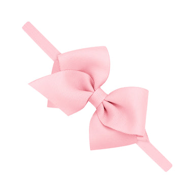 Light Pink Grosgrain Bow on Matching Skinny Nylon Band