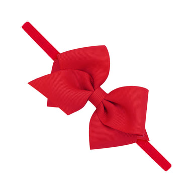 Red Grosgrain Bow on Matching Skinny Nylon Band