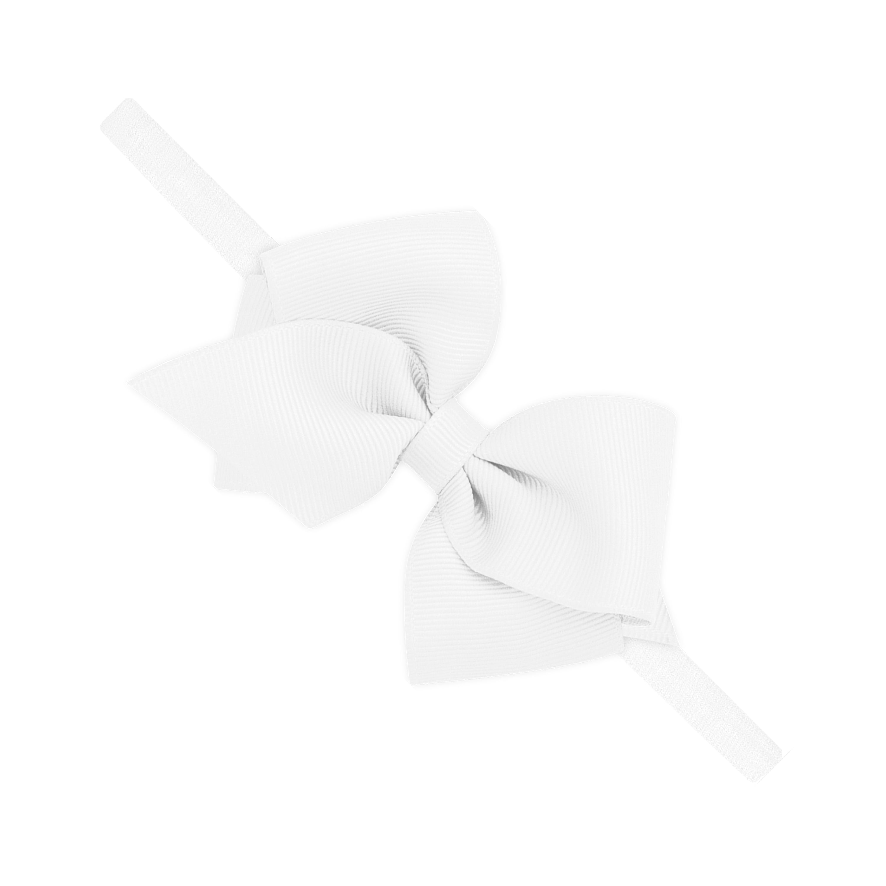 White Grosgrain Bow on Matching Skinny Nylon Band