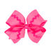 Hot pink grosgrain hair bow with ric-rac trim